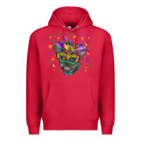 Cardinal mardi gras mask french bulldog Premium Hoodie - RanaPortraitStore