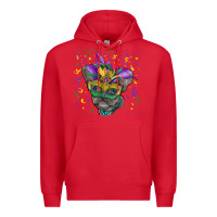 Red mardi gras mask french bulldog Premium Hoodie - RanaPortraitStore