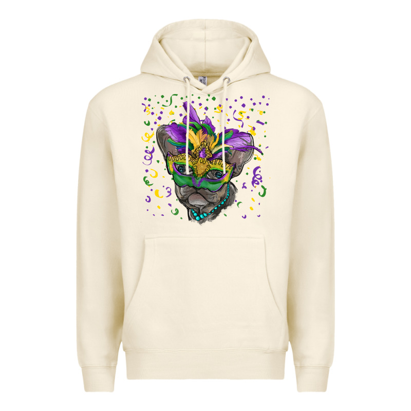 Mardi Gras Mask French Bulldog Premium Hoodie by RanaPortraitStore | Teevron