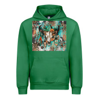 Emerald cowhide bull skull Urban Hoodie - Zillion Design Studio
