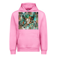 Fuchsia Pink cowhide bull skull Urban Hoodie - Zillion Design Studio