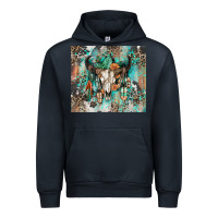 Navy cowhide bull skull Urban Hoodie - Zillion Design Studio