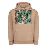 Pigment Burro cowhide bull skull Urban Hoodie - Zillion Design Studio