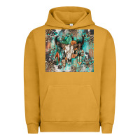 Pigment Peanut Butter cowhide bull skull Urban Hoodie - Zillion Design Studio