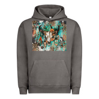 Pigment Tornado cowhide bull skull Urban Hoodie - Zillion Design Studio