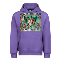 Tulip cowhide bull skull Urban Hoodie - Zillion Design Studio