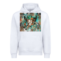 White cowhide bull skull Urban Hoodie - Zillion Design Studio