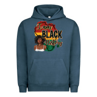 Pigment Midnight Navy i am black history Urban Hoodie - texasbilliewilder