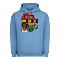 Pigment Pebble Blue i am black history Urban Hoodie - texasbilliewilder