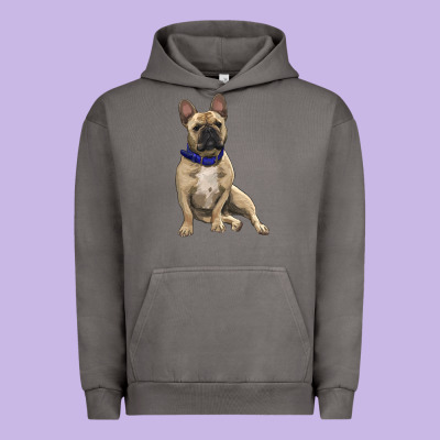 Urban Hoodie French bulldog with royal blue