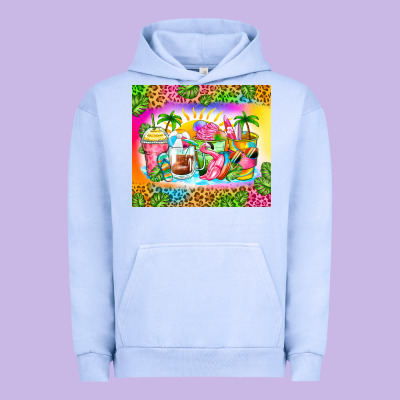 Summer Coffee Cups Urban Hoodie Designed By Zillion Design Studio