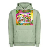Pigment Oil Green summer coffee cups Urban Hoodie - Zillion Design Studio