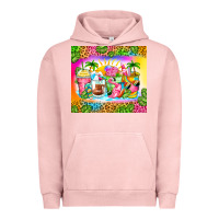 Pigment Salmon summer coffee cups Urban Hoodie - Zillion Design Studio
