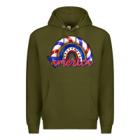 Army Green America rainbow Premium Hoodie - texasbilliewilder