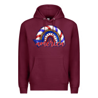 Burgundy America rainbow Premium Hoodie - texasbilliewilder