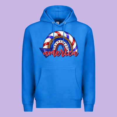 America Rainbow Premium Hoodie Designed By Texasbilliewilder