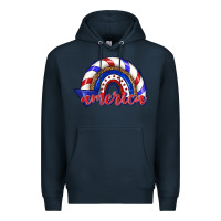Navy America rainbow Premium Hoodie - texasbilliewilder