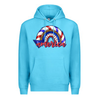 Ocean Blue America rainbow Premium Hoodie - texasbilliewilder