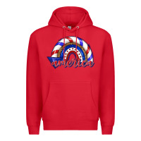 Red America rainbow Premium Hoodie - texasbilliewilder