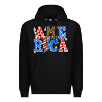 Black America with lightning bolt Premium Hoodie - texasbilliewilder