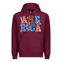 Burgundy America with lightning bolt Premium Hoodie - texasbilliewilder