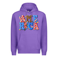Purple America with lightning bolt Premium Hoodie - texasbilliewilder