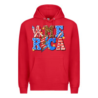 Red America with lightning bolt Premium Hoodie - texasbilliewilder