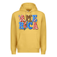 Antique Gold America with lightning bolt Premium Hoodie - texasbilliewilder