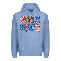 Colony Blue America with lightning bolt Premium Hoodie - texasbilliewilder