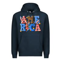 Navy America with lightning bolt Premium Hoodie - texasbilliewilder