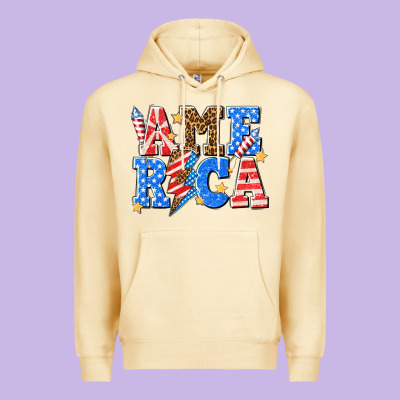 America With Lightning Bolt Premium Hoodie Designed By Texasbilliewilder