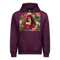 Mauve Wine mexico girl serape Urban Hoodie - Zillion Design Studio