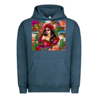 Pigment Midnight Navy mexico girl serape Urban Hoodie - Zillion Design Studio