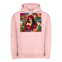 Pigment Salmon mexico girl serape Urban Hoodie - Zillion Design Studio