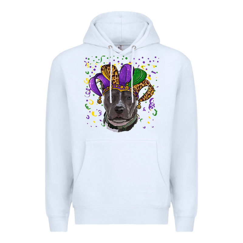 Mardi Gras Pitbull Premium Hoodie by RanaPortraitStore | Teevron