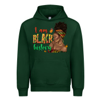 Forest Green i am black history afro black woman juneteenth Urban Hoodie - texasbilliewilder