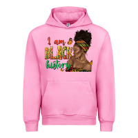 Fuchsia Pink i am black history afro black woman juneteenth Urban Hoodie - texasbilliewilder