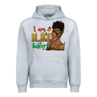 Heather Grey i am black history afro black woman juneteenth Urban Hoodie - texasbilliewilder