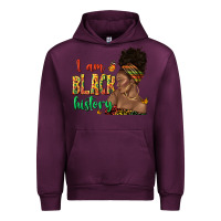 Mauve Wine i am black history afro black woman juneteenth Urban Hoodie - texasbilliewilder