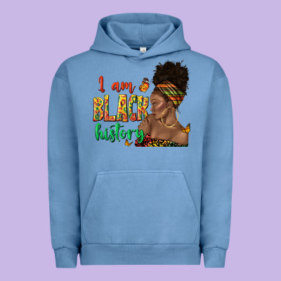 Urban Hoodie i am black history afro black woman juneteenth