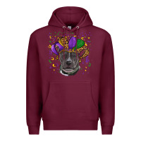 Burgundy mardi gras pitbull Premium Hoodie - RanaPortraitStore