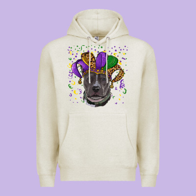 Mardi Gras Pitbull Premium Hoodie Designed By Ranaportraitstore