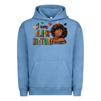 Pigment Pebble Blue i am black history afro girl Urban Hoodie - texasbilliewilder