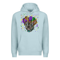 Blue Mist mardi gras french bulldog Premium Hoodie - RanaPortraitStore