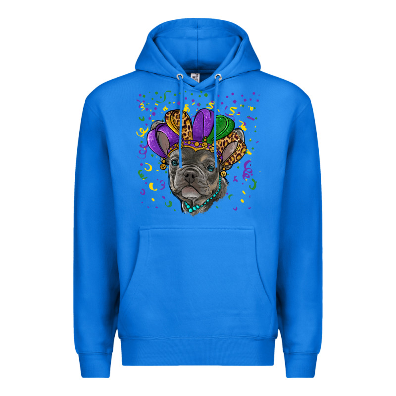 Mardi Gras French Bulldog Premium Hoodie by RanaPortraitStore | Teevron