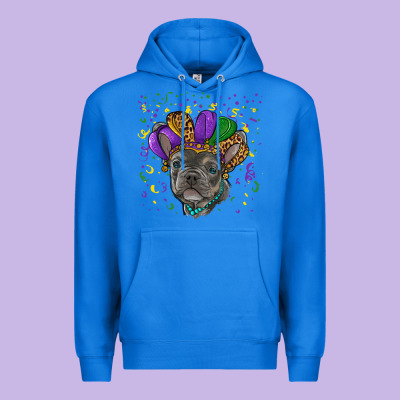 Mardi Gras French Bulldog Premium Hoodie Designed By Ranaportraitstore