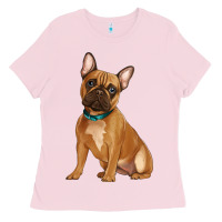 Bubblegum Pink french bulldog Ladies Tee - Artiststas