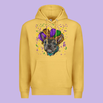 Mardi Gras French Bulldog Premium Hoodie Designed By Ranaportraitstore