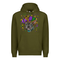 Army Green mardi gras french bulldog Premium Hoodie - RanaPortraitStore