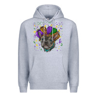 Heather Grey mardi gras french bulldog Premium Hoodie - RanaPortraitStore